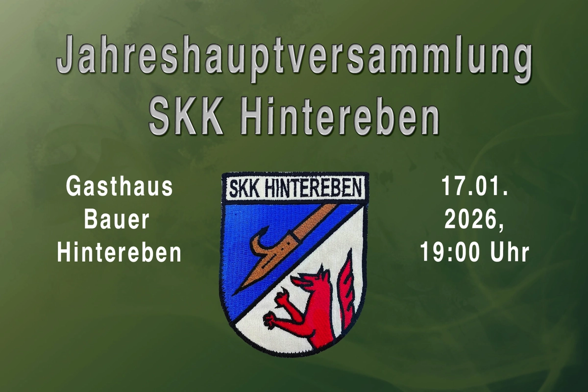 Beitragsbild zur Jahreshauptversammlung SKK Hintereben 2026